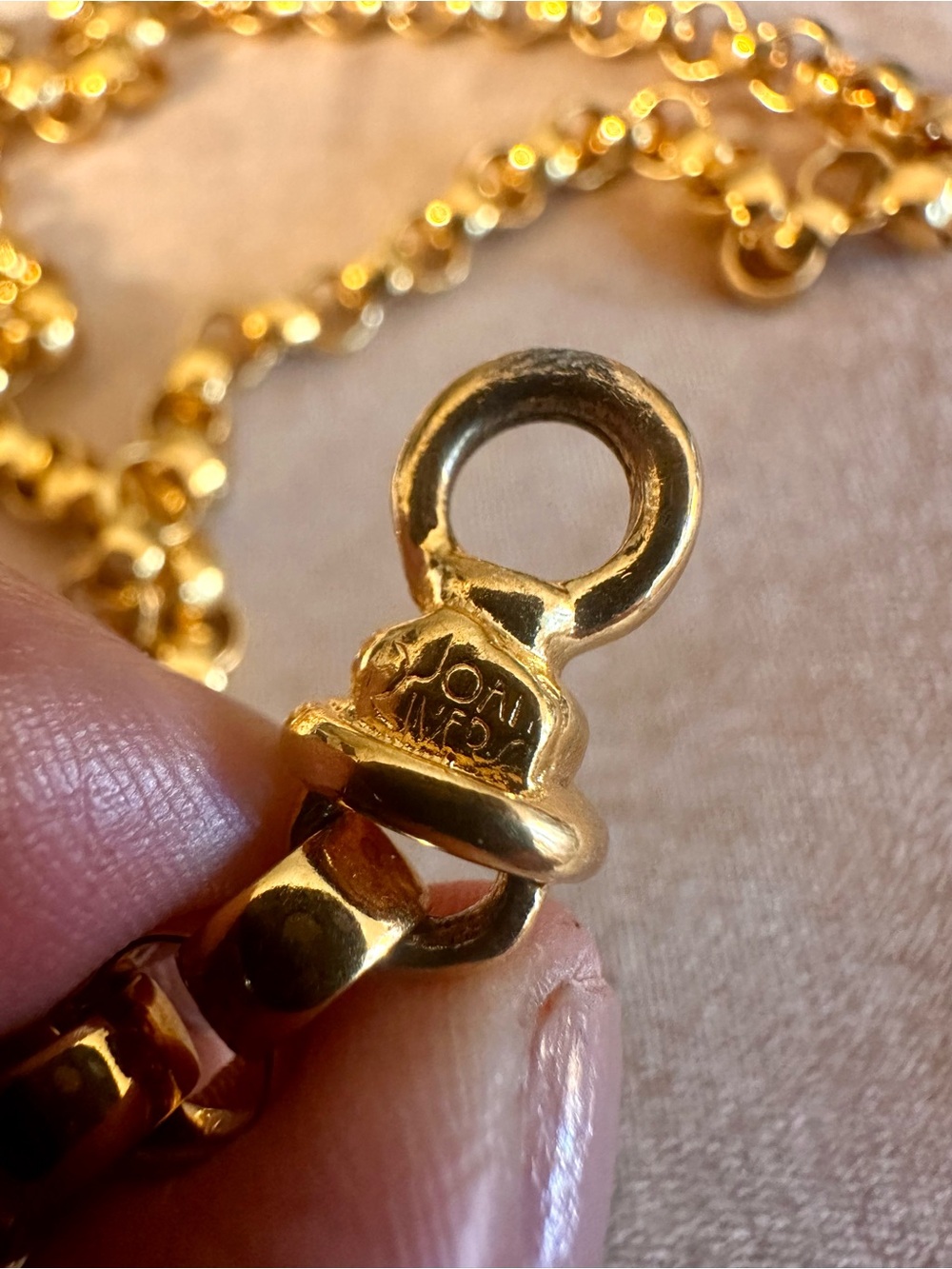 Vintage John River Rollo chain (30 inches) with a decorative round large clasp - Picture 4 of 6